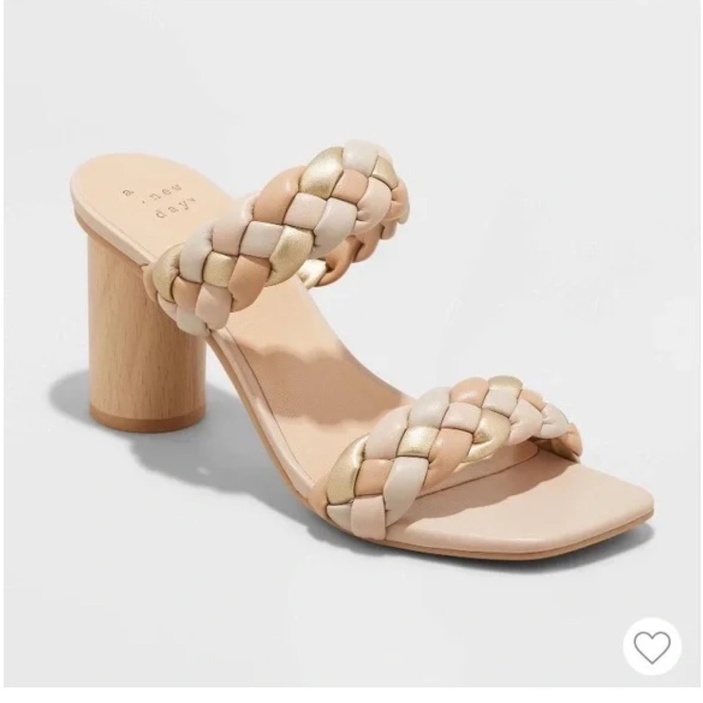 A New Day Braided Sandals with Heel - Metallic Multicolor